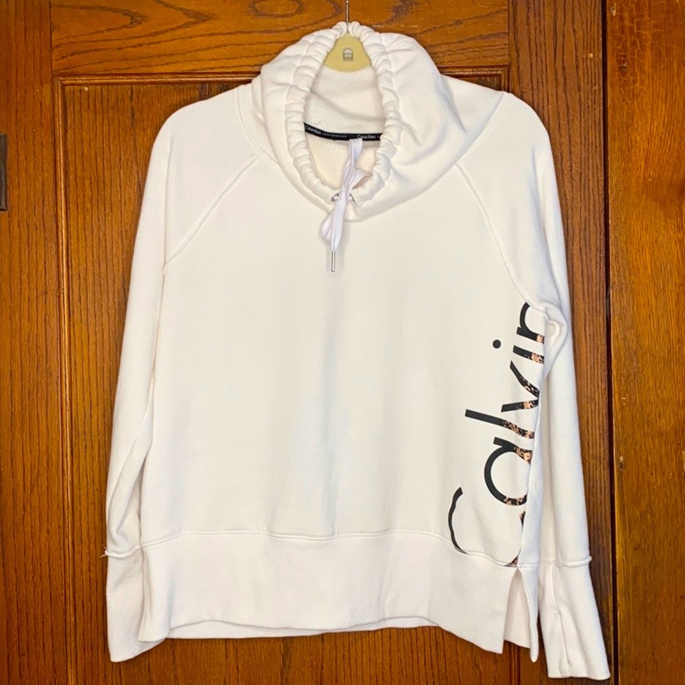 Calvin Klein White Tunic Sweatshirt Size Large